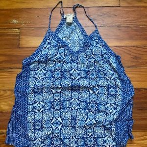 Lucky Brand Blue Floral Print Tank Top